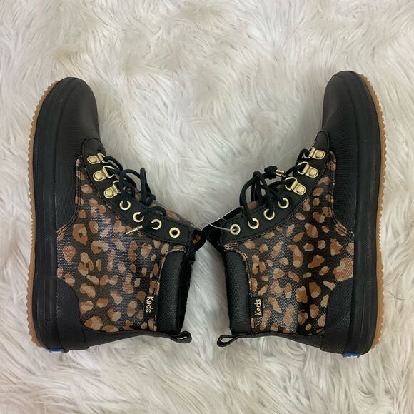 NEW Keds leopard print Scout II water resistant canvas rain lace up boots 6 - Picture 8 of 13